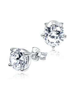 Charming Round CZ Silver Stud Earring STS-3364